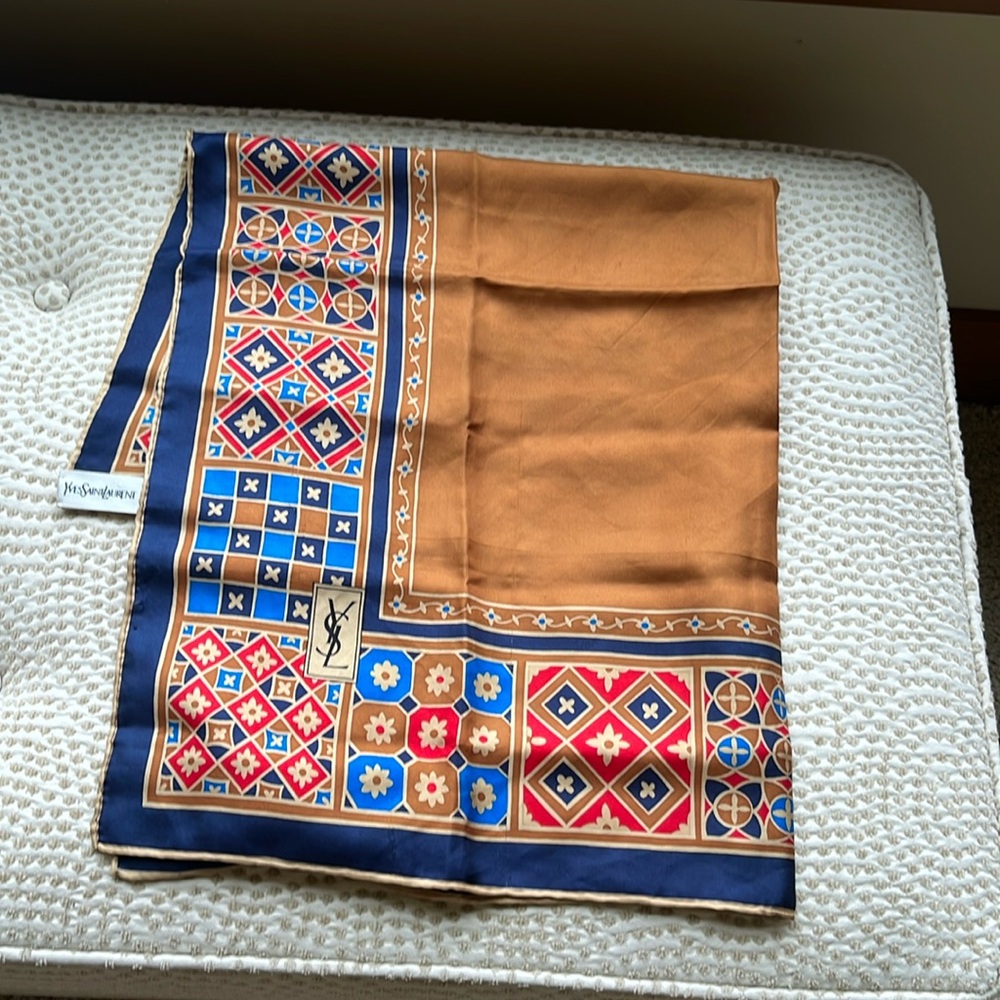 Yves Saint Laurent 100% silk scarf